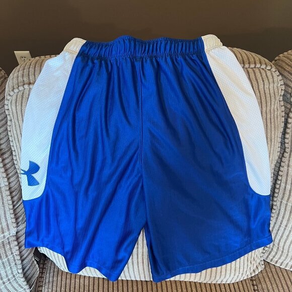 Under Armour Loose Blue & White Heatgear Shorts, Size Small - Picture 5 of 7